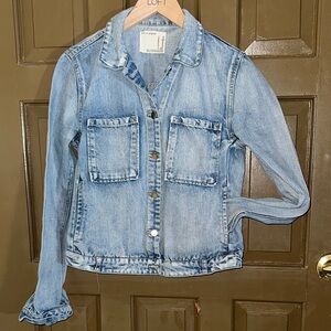 Light Blue Jean Jacket with Front Pockets